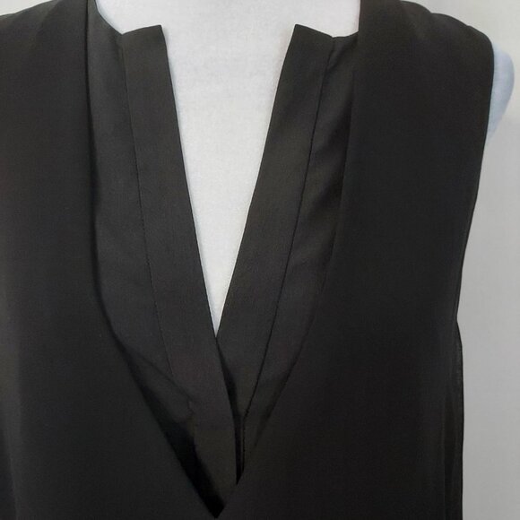 Sandro Paris Sleeveless V-Neck Mini Black Cocktail Dress - Picture 12 of 14